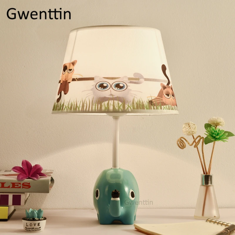 Современные настольные лампы с животными светодиодные подставки тканевые