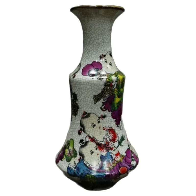 

Chinese Old Porcelain Open Pink Baby Show Flat Belly Bottle