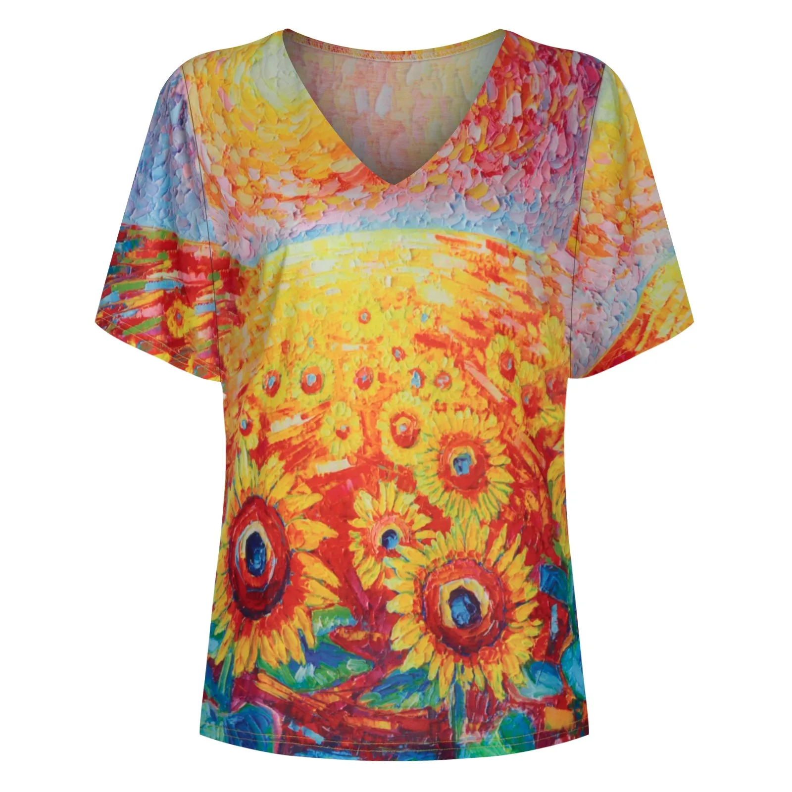 

T-shirt female Adult Fashion Woman Round Neck Short Sleeve Tops T-Shirt Prints Loose Short ropa mujer blouses