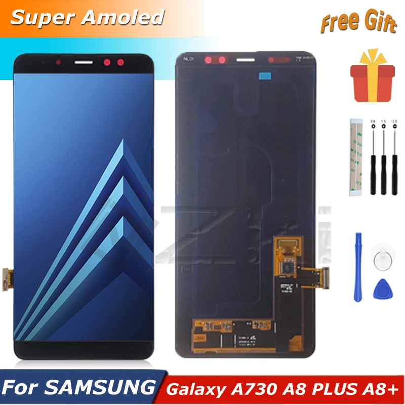 

Дисплей Super AMOLED A8 Plus 2018, дигитайзер в сборе для Samsung Galaxy A730, ЖК-дисплей A730F, SM A730F, сенсорный экран с инструментом для ремонта