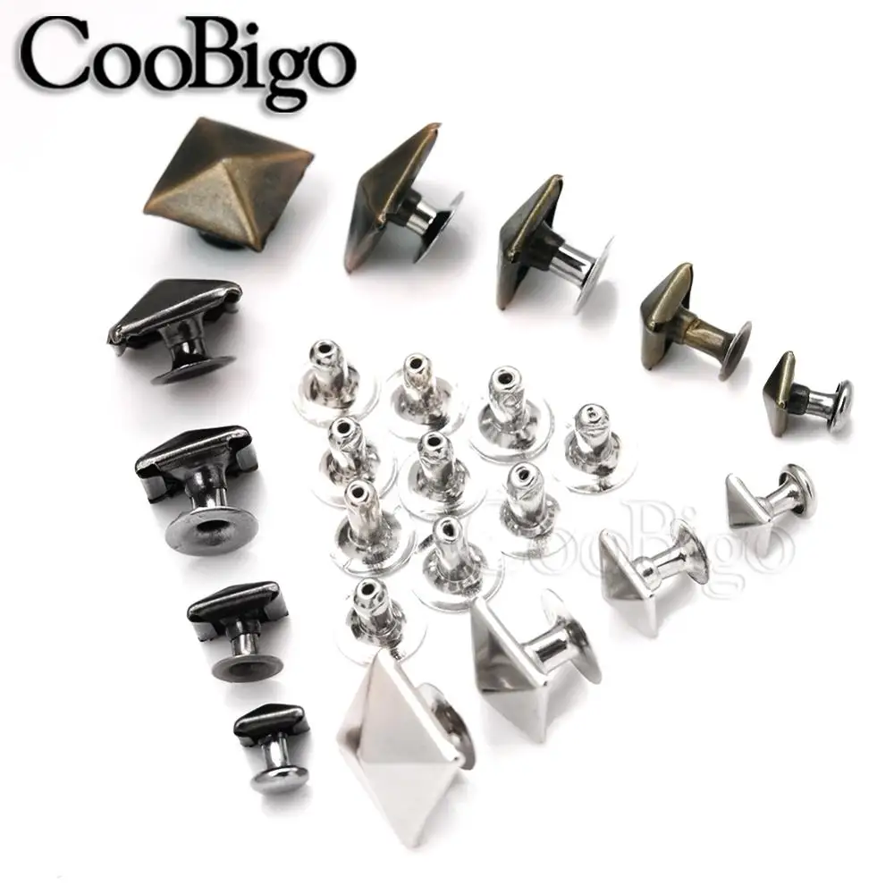 50 шт. квадратная основа в виде пирамиды шипы заклепки стиле панк кепка для шляп