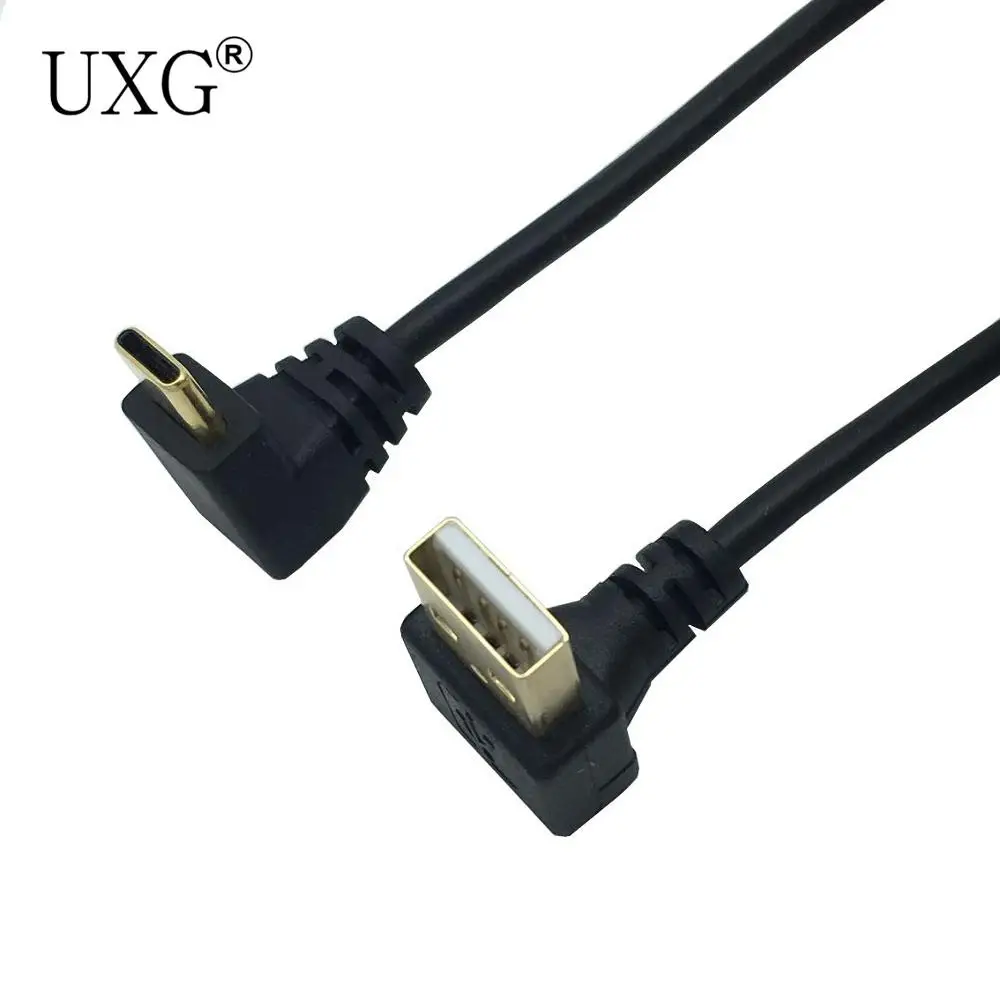 

GOLD Plated Up Angle USB2.0 (Type-A) Male to USB3.1 (Type-C)Male Up & Dwon Angle USB Data Sync & Charge Cable Connector