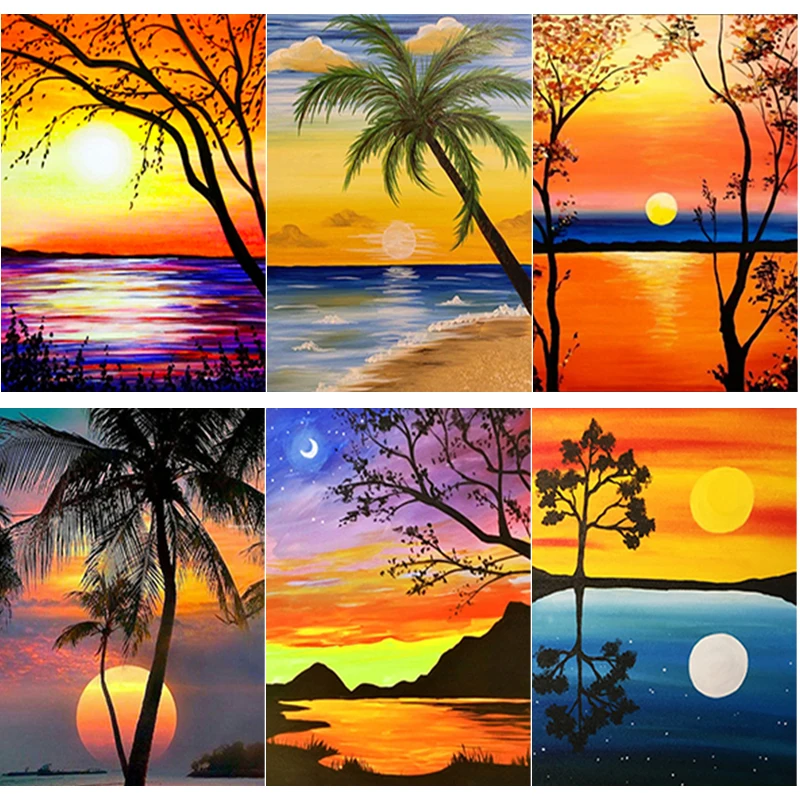

New DIY 5D Diamond Painting Full Square Round Drill Autumn Scenery Diamond Embroidery Scenery Cross Stitch Scenery Home Decor