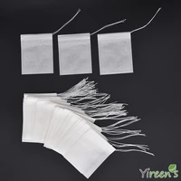 1000pcs 50 x 70mm disposable wood pulp paper bags coffee filters tea infuser with strings easy teabag