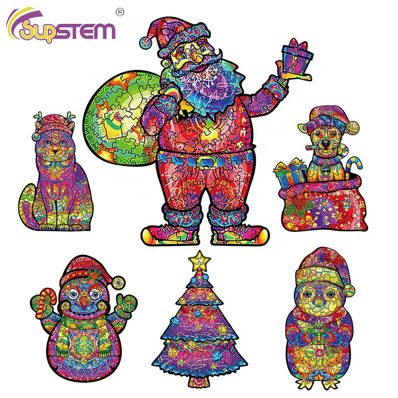 

Wooden Jigsaw Dinosaur Fox Puzzle Board Set Toy Each Piece Is Animal Shaped Educational Puzzles Game For Kids Christmas Gift Toy