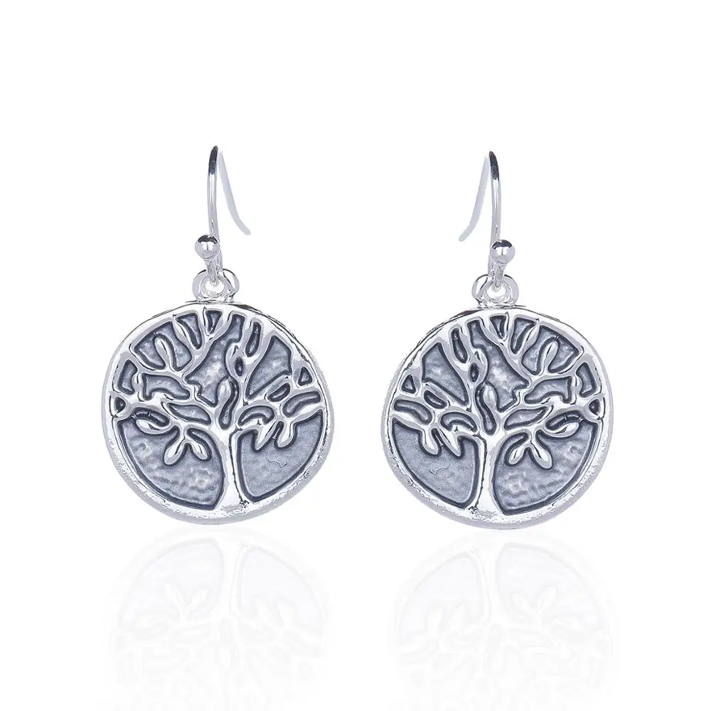 Cring Coco 2020 Tree of Life Pendant Earrings for Women Fashion Enamel Handmade Alloy Drop Dangle Earring Girl's Birthday Gifts |