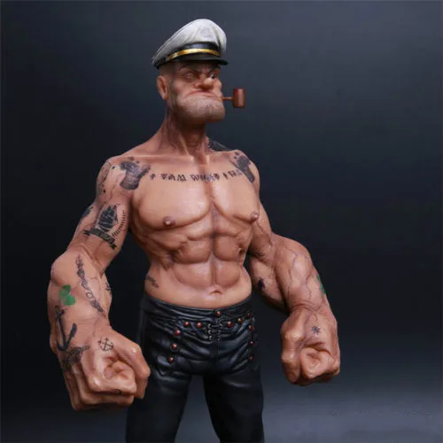 

12"Popeye 1/6 FIGURE The Sailor Resin Statue Realistic TATTOO BODY Ver. In Stock A Best Price