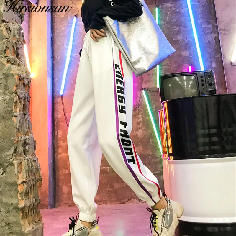 Брюки Hirsionsan женские с высокой эластичной талией повседневные свободные штаны