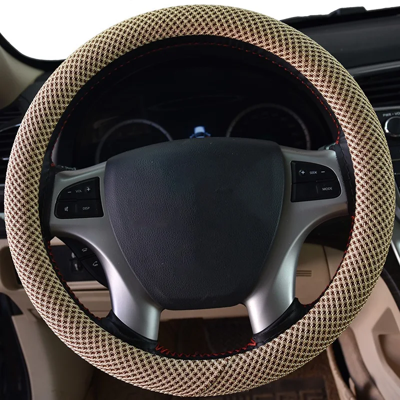 Универсальный чехол для руля 38 см из вискозы тюнинг черный красный розовый серый