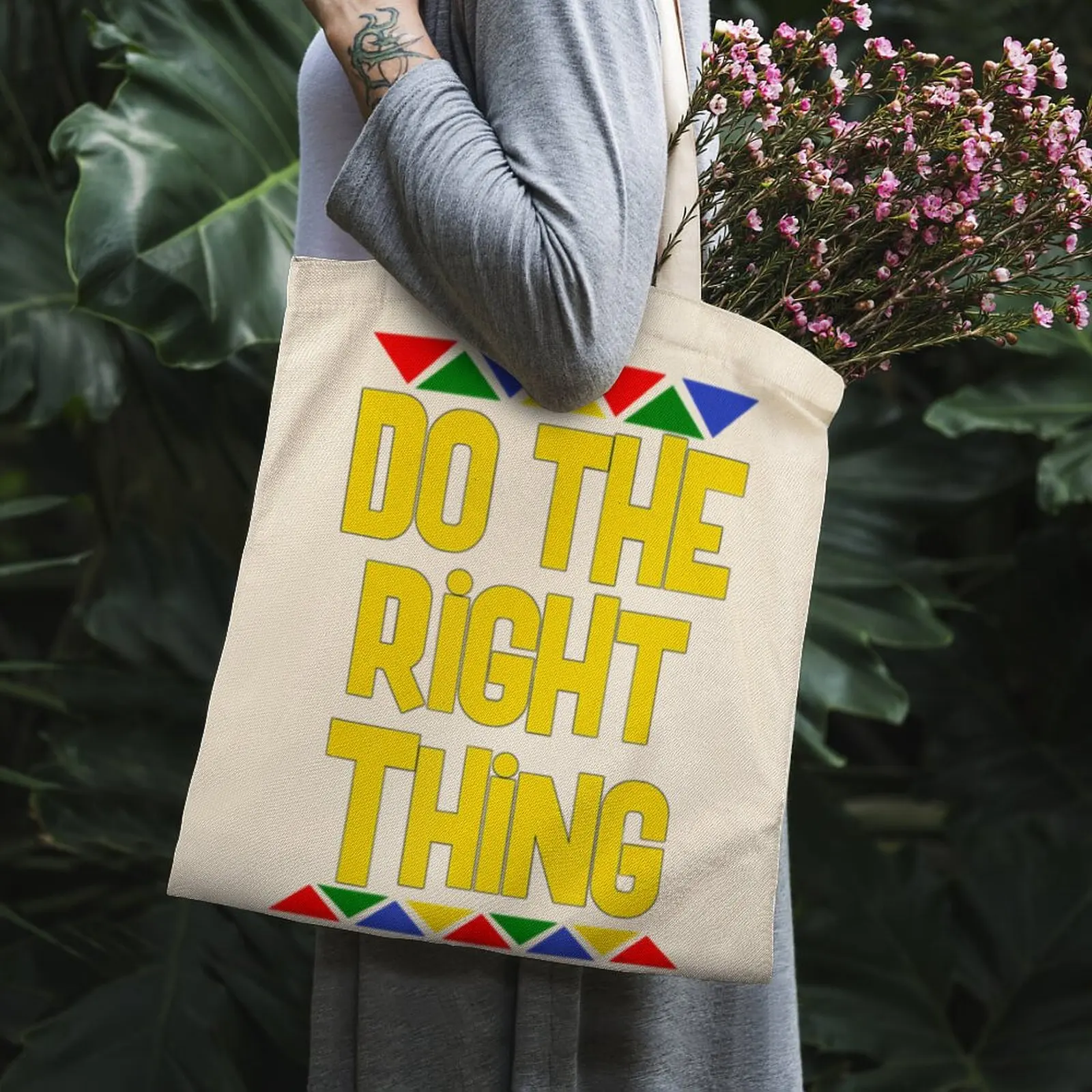 

Do The Right Thing Tote Bag White Shopper Bag Large Capacity Travel Books