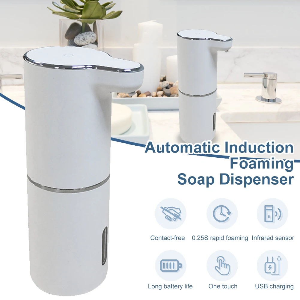 

Touchless Automatic Sensor Soap Dispenser Foam USB Charging Smart Infrared Sensor Liquid Soap Dispenser Hand Sanitizer for Hotel