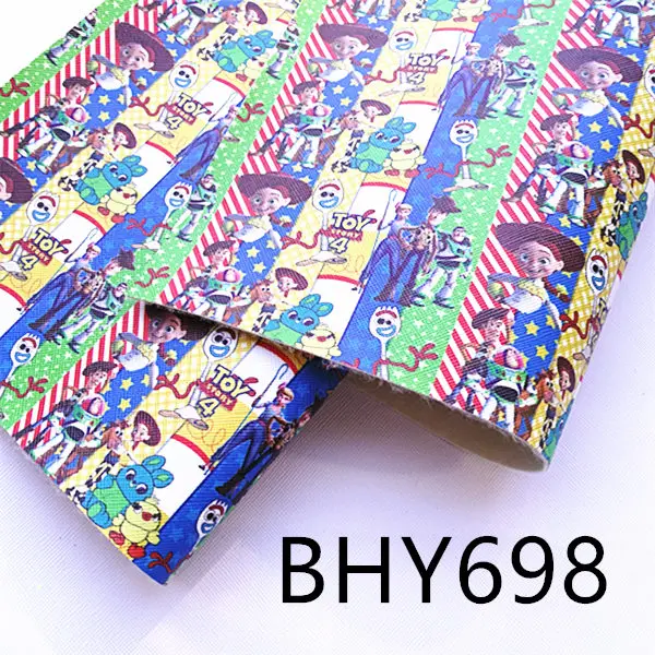BHY698 20*33 см А4 мультфильм печать синтетическая кожа ткань для DIY аксессуары BHY667 - Цвет: BHY698