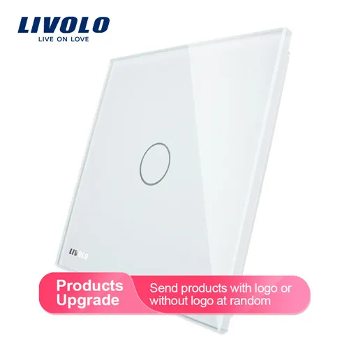 White Livolo Роскошный белый жемчуг Кристалл Стекло, стандарт ЕС, одна стеклянная панель для 1 банды настенный сенсорный выключатель, VL-C7-C1-11(4 цвета - Цвет: White