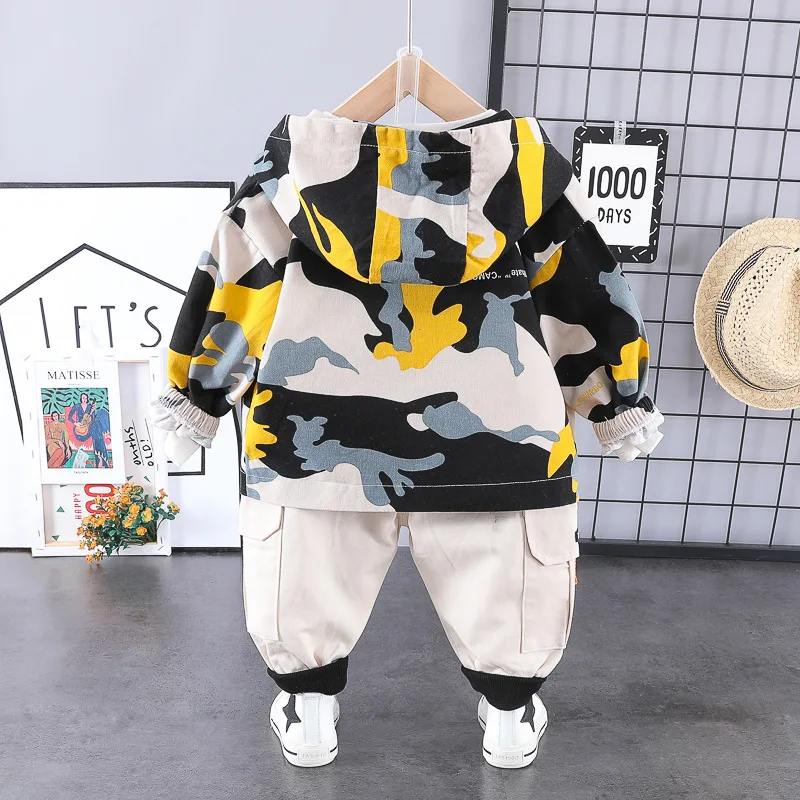 Детская Хлопковая футболка с капюшоном 3 шт./компл. камуфляжная расцветка | одежда