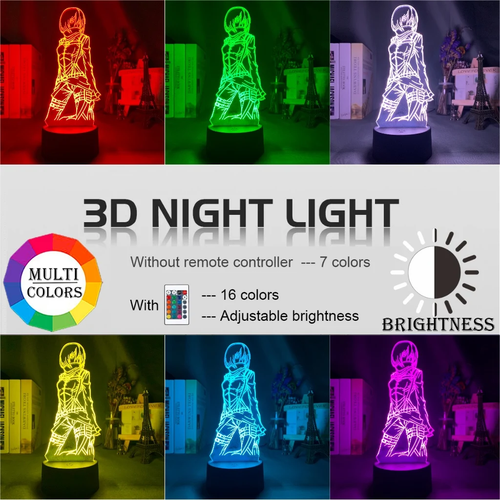 3d лампа атака на Титанов искусственная кожа детский ночсветильник для украшения