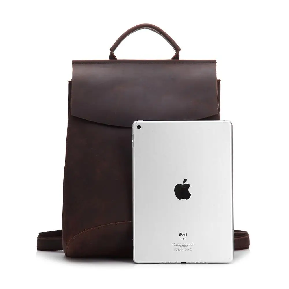 Кожаный рюкзак Crazy Horse для мужчин и женщин ноутбука сумка на плечо из натуральной