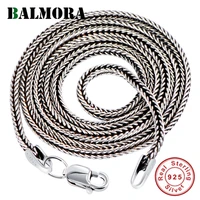 balmora real 925 sterling silver foxtail chains chokers long necklaces for women men chic chain jewelry accessory 16 32 inches