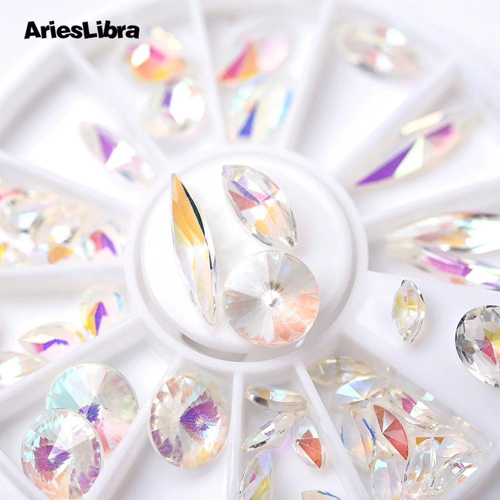 База для дизайна ногтей AriesLibra AB Clear Color стразы s декоративные материалы аксессуары