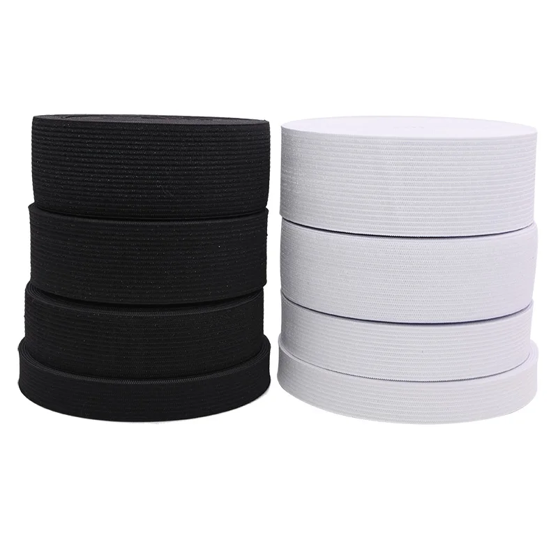 

5yards/lot 15-45mm White Black Elastic Bands Flat Nylon Elastic Tape Cord for Garment Trousers Sewing Accessories DIY Material