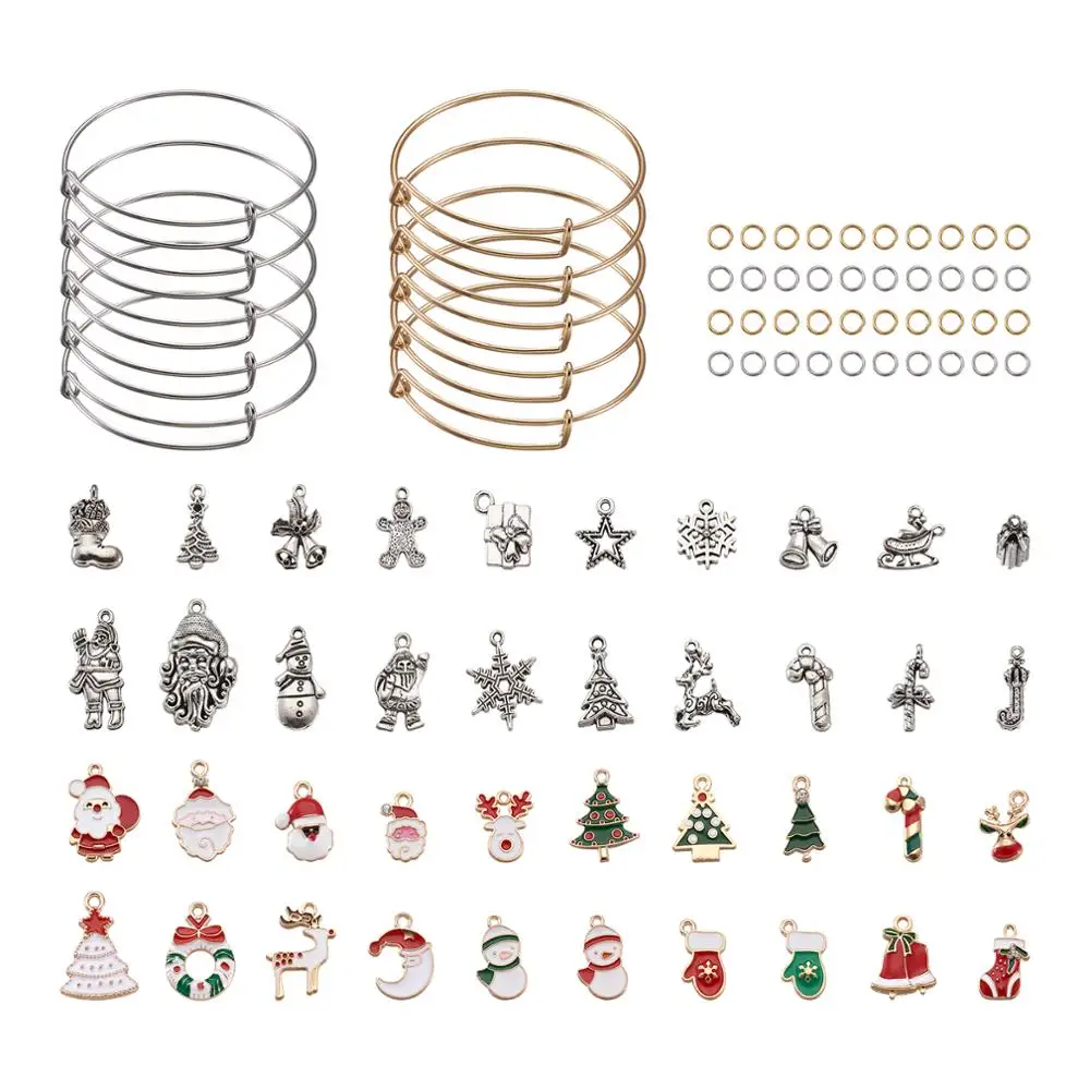 

Комплект регулируемых браслетов из нержавеющей стали, аксессуары для изготовления прыгающих колец, подвески из сплава для самостоятельног...