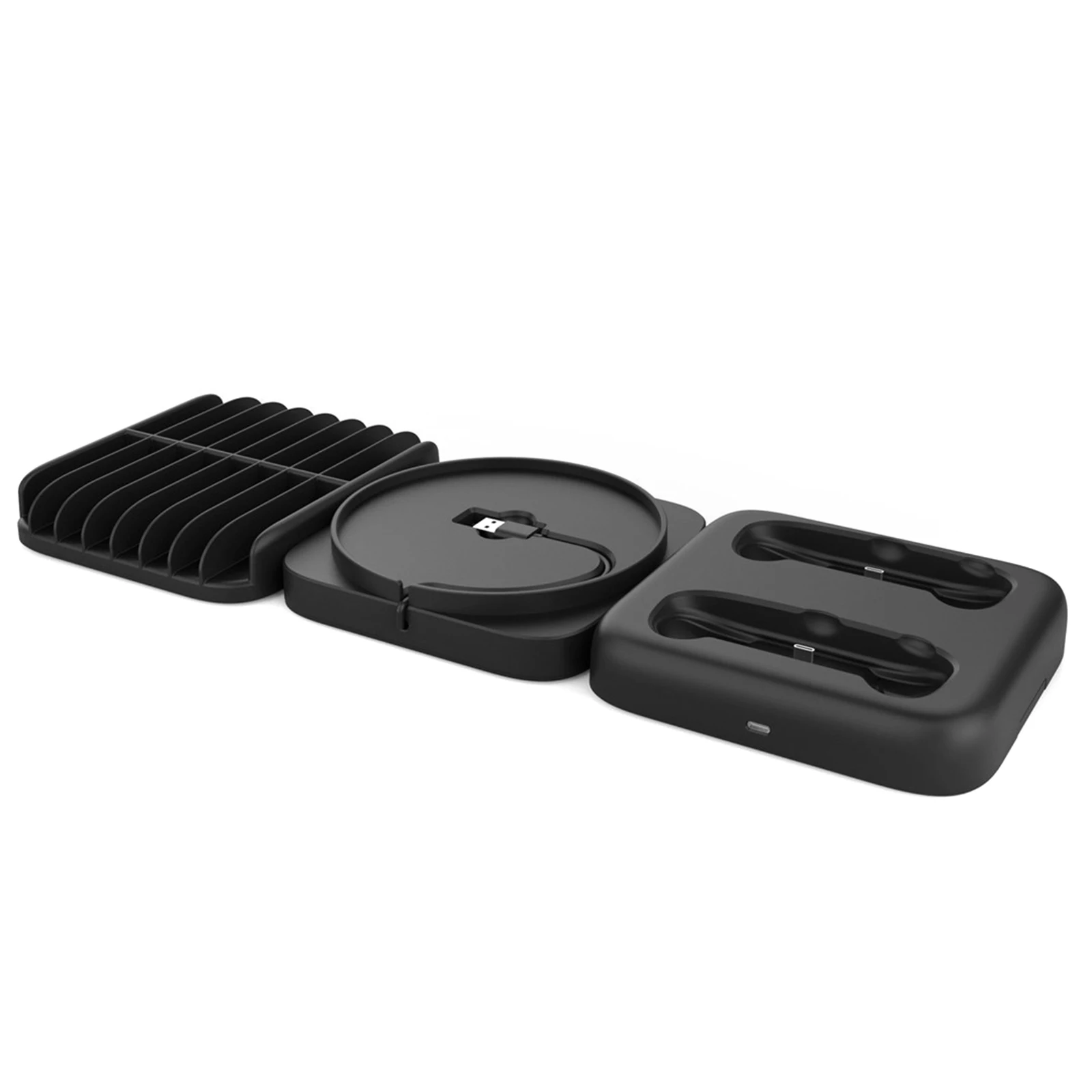 

3-In-1 Console Stand + Charging Dock + Storage Base Compatible With Xbox X Game Console Controllers (Black)