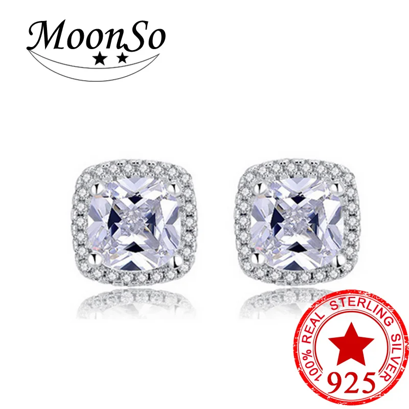 

Solid 925 Silver Earrings 2015 new fashion women jewelry Stud Earrings Simulated CZ Small stud earrings LE1097S