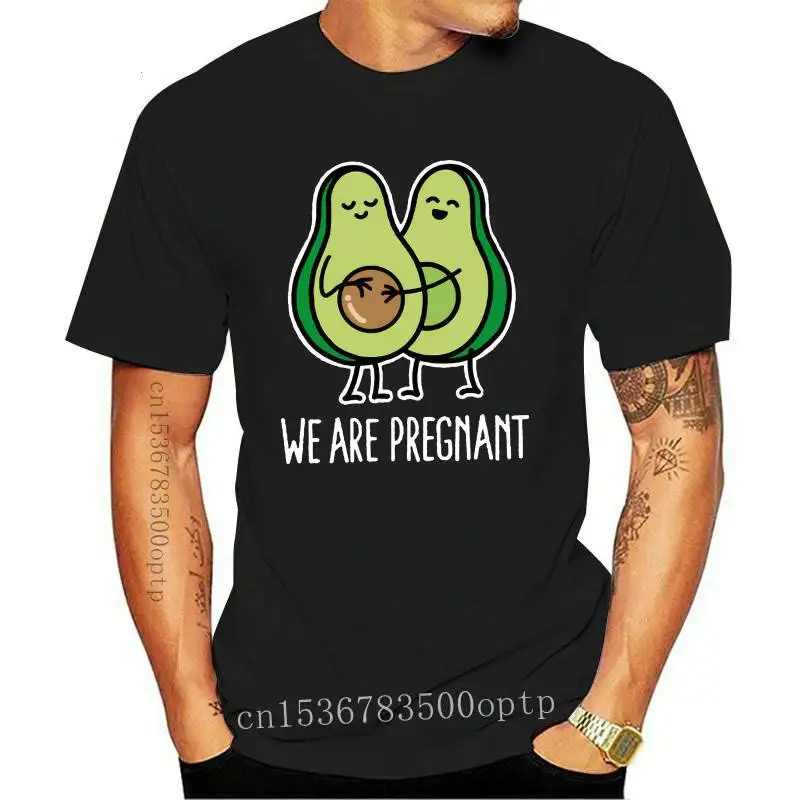 

New JCGO Summer T Shirt Women Cotton Plus Size S-5XL Funny Pregnant Avocado Print O-Neck Short Sleeve TShirts Casual Lady Tee To