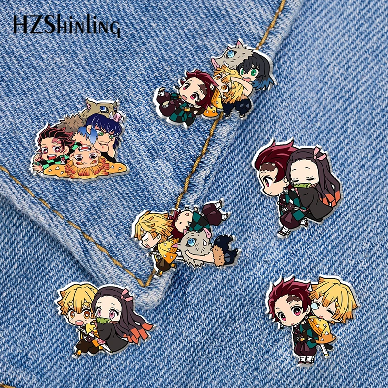 Новинка 2021 брошь в виде бабочки из акрила стиле аниме рассекающий демонов |