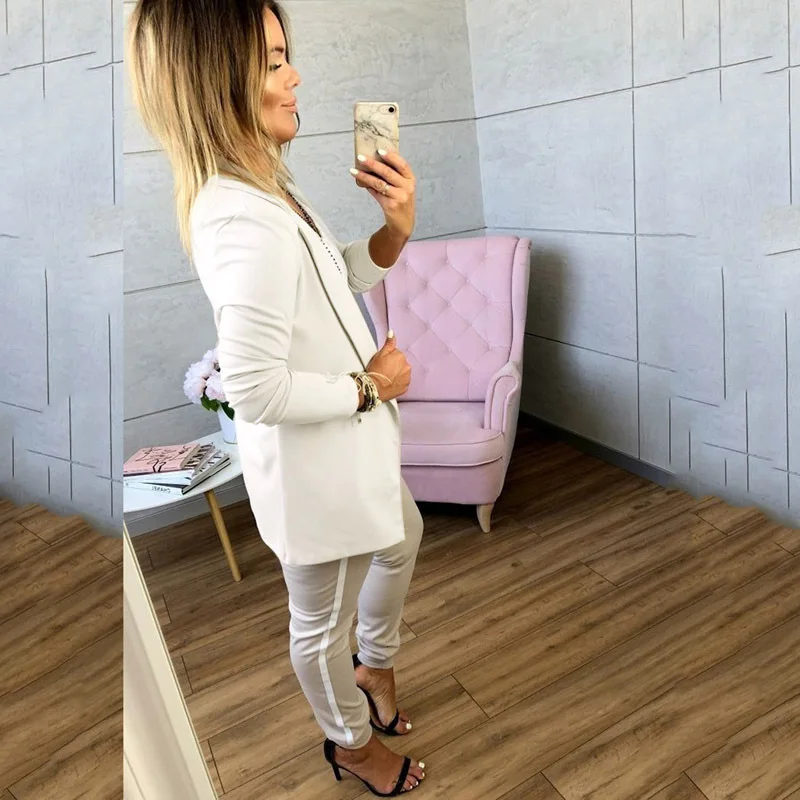 

Autumn New Women Blazer Casual Slim Fit Long Sleeve Suit Top Blazer Outer Jacket New Plus Size 4XL 2021 Fashion Designer Brand