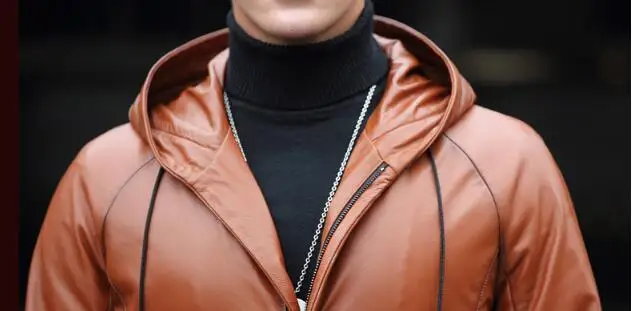 Мужская куртка из натуральной кожи зимнее теплое пальто коровьей модель MF411 |