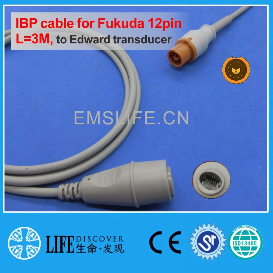 Fukuda 12pin IBP кабель для Edwards одноразовый преобразователь давления| |