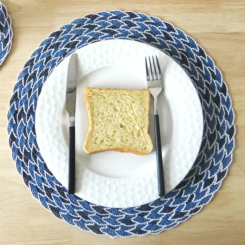 

Inyahome Round Table Mats Placemats for Dining Table Mats Kitchen Accessories Home Decor Non-Slip Indoor Outdoor Set De Table