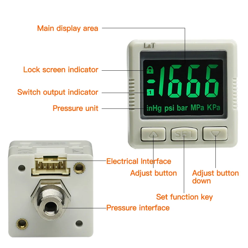 Датчик давления SMC ZSE / ISE30A с цифровым дисплеем электронный датчик