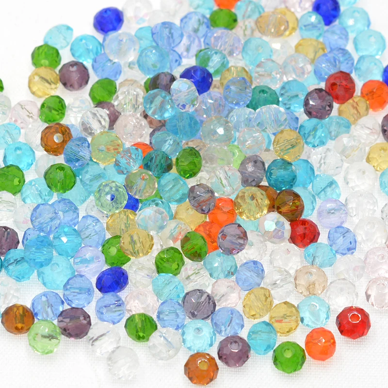 

Violet Multicolor Purple 4/6mm Diameter Rondelle Austria Faceted Crystal Glass Beads Quartz Spacer Beads for Jewelry Making