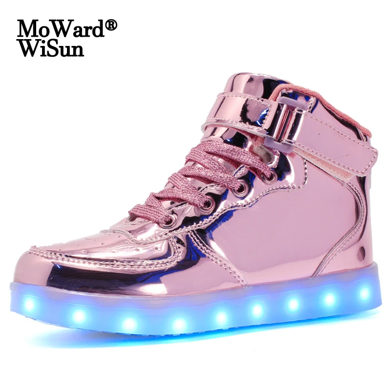 

Size 25-37 Fashion Children LED Shoes for Kids Boys Girls Glowing Sneakers with Luminous Sole Teen Baskets Light Up Buty LED