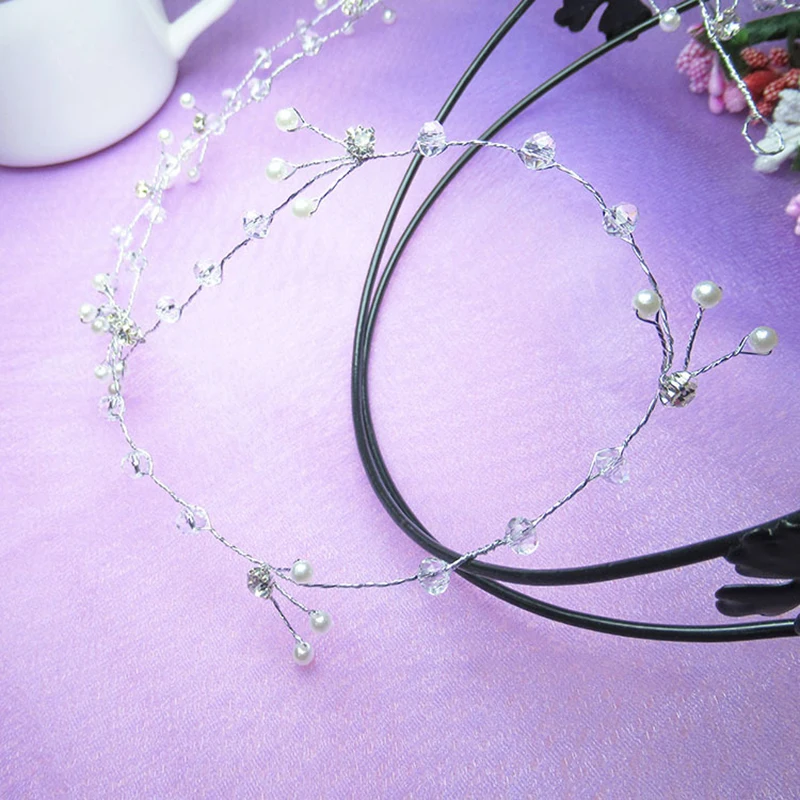 New Wedding Bride Crystal Pearl Hair Accessories Fashion Headdress Bridesmaid Headband Mujer Jewelry For Women Clips | Украшения и