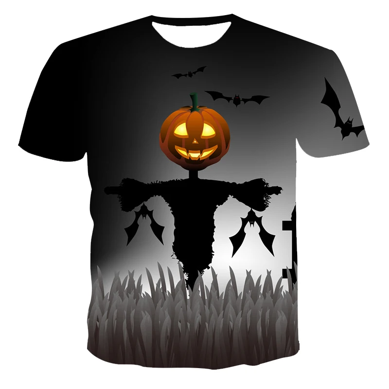 

New T-shirt male high-quality male T-shirt Halloween funny short-sleeved 3D printing male T-shirt