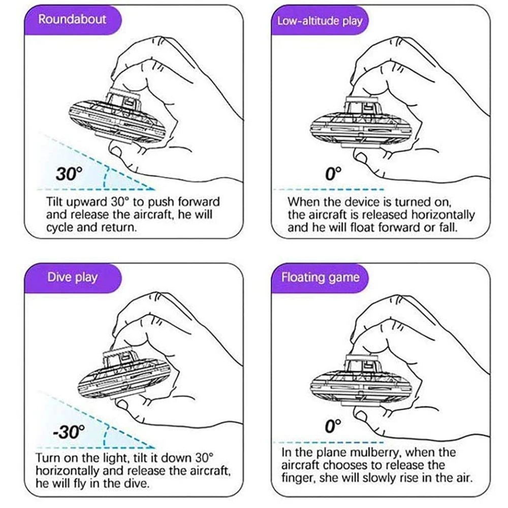 Mini Drone LED UFO Type Flying Helicopter Spinner Fingertip Upgrade Flight Gyro Aircraft Toy Adult Kids Gift | Дом и сад