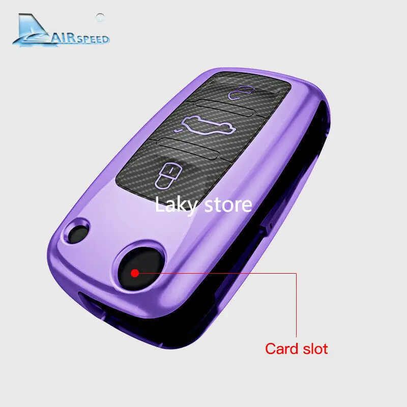 

ТПУ карбоновый чехол для дистанционного ключа автомобиля защитный чехол для Volkswagen Polo Jetta