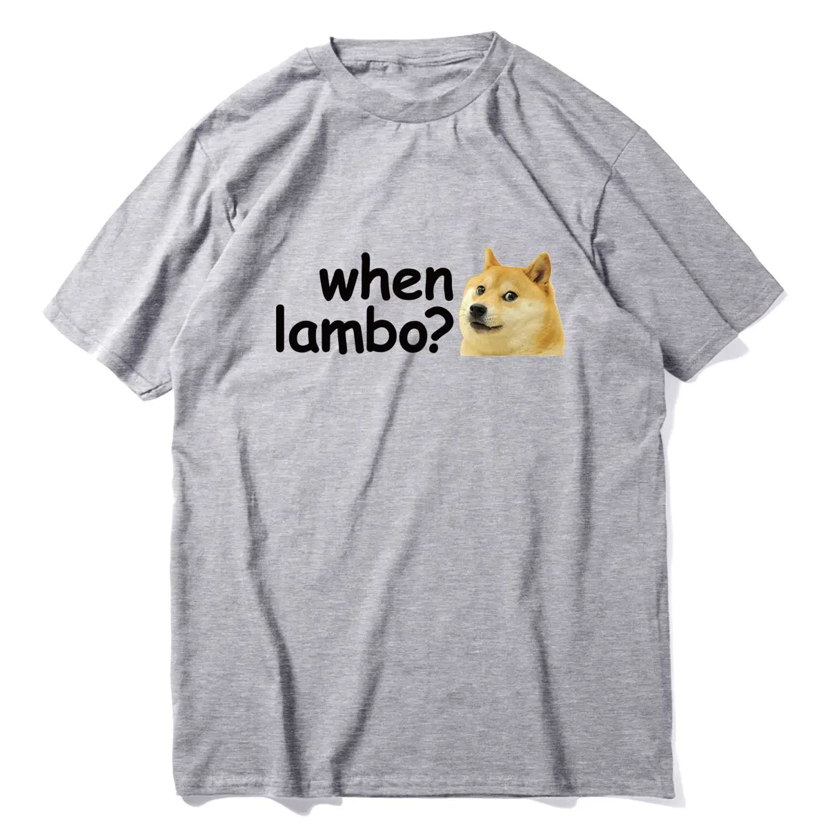 

Unisex DOGE Dogecoin Crypto Meme Bitcoin When Lambo Funny Men's 100% Cotton Short Sleeve T-Shirt Streetwear Harajuku Soft Tee