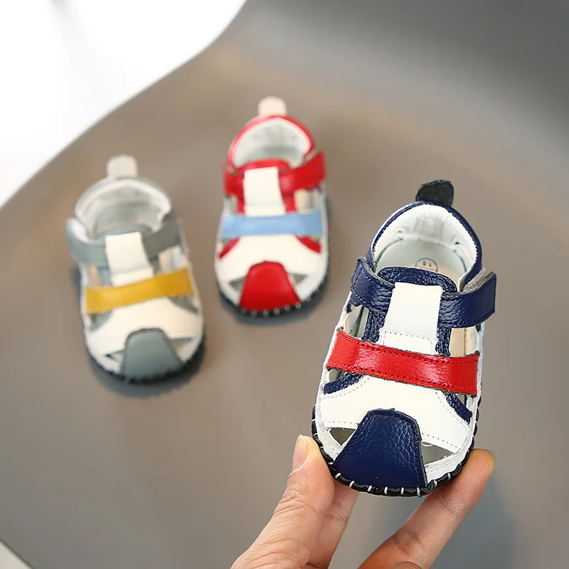 Сандалии для мальчиков и девочек летние сандалии из натуральной кожи с мягкой