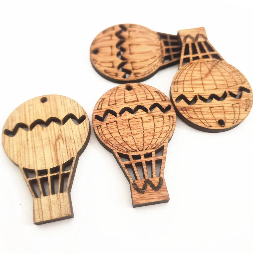 

20pcs 32x50mm Fancy DIY Wood Balloons Crafts Tags Pendants Wedding Decorations Confetti Embellishments Cardmaking Scrapbooking