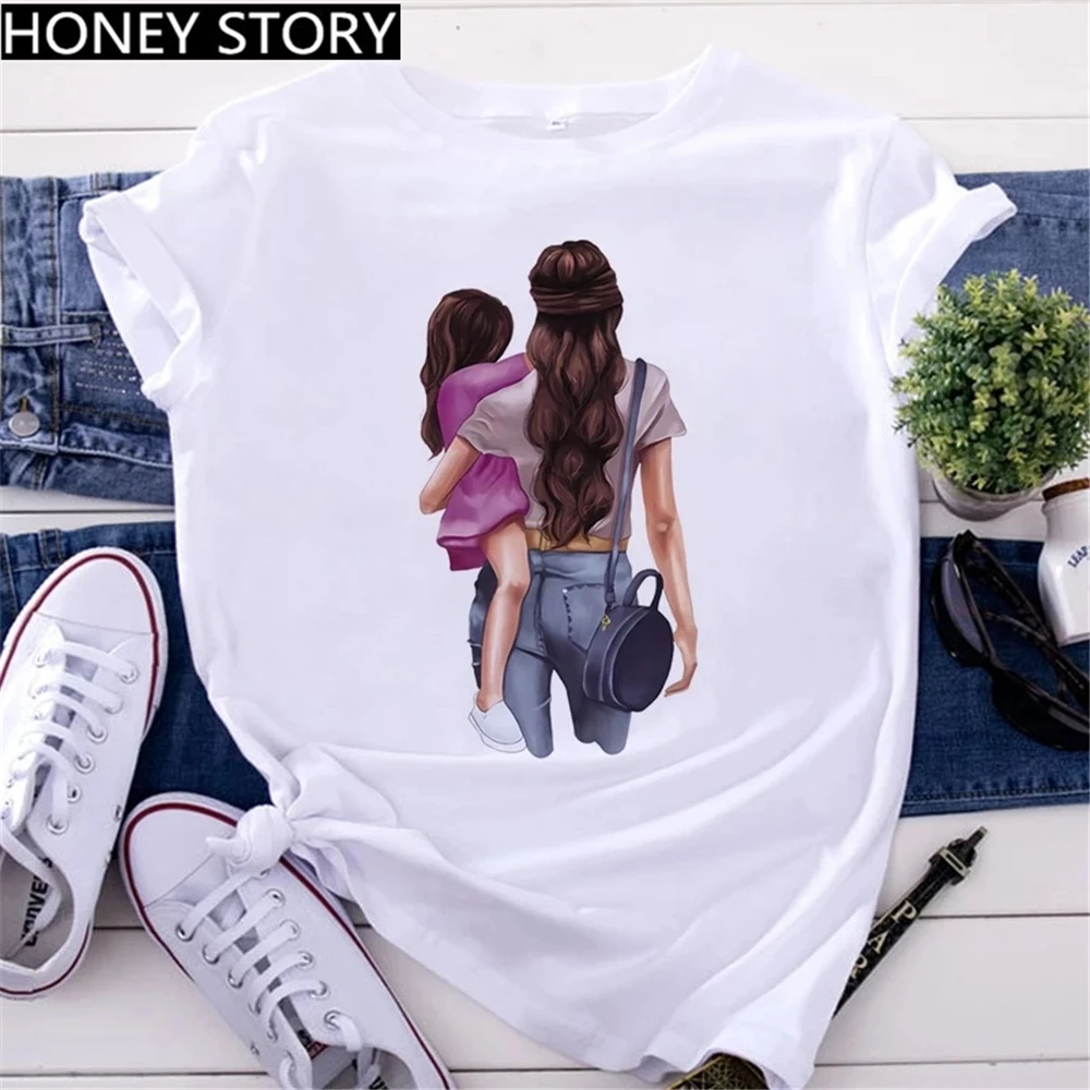 

Best Mommy Summer Harajuku O Neck Funny 90S Tops Tee Mom and Men Queen Print Women T-shirt Daughter Casual Clothes,Drop Ship