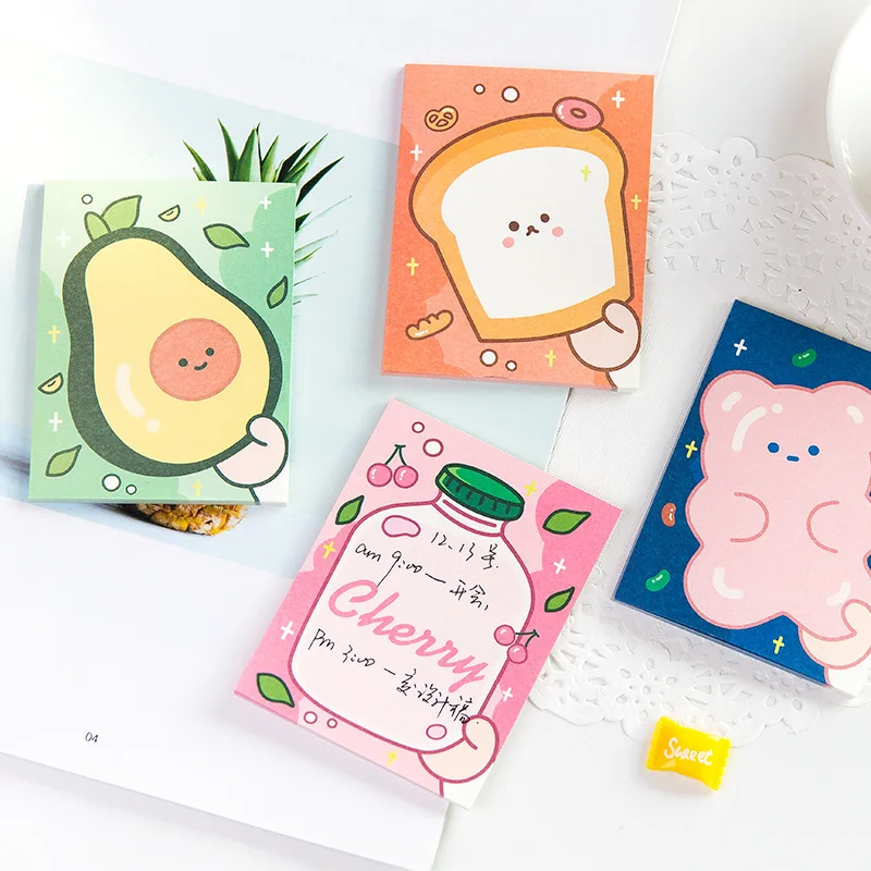 SIXONE 30 листов Творческий Медведь авокадо хлеб записную книжку Kawaii сообщение план
