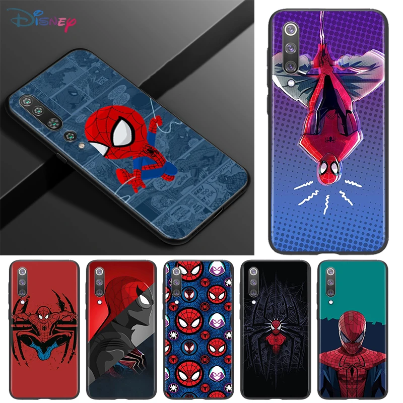 

Silicone Black TPU Cover Super Hero Avengers Spider-Man For Xiaomi Mi 11 11i 10i 10T 10 9T 9SE 8 Ultra Lite Pro 5G Phone Case
