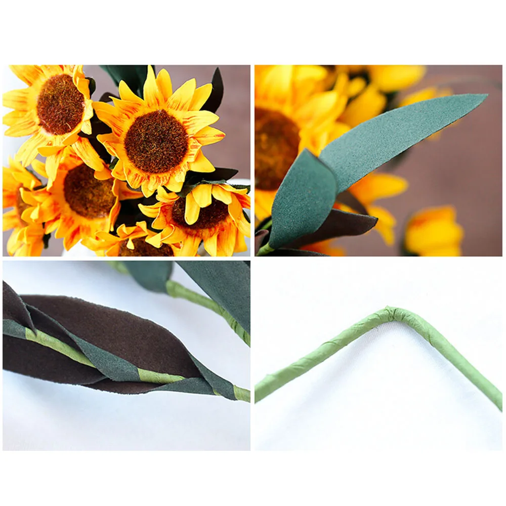 

6 Heads Artificial Fake Silk Sunflower Bridal Home Wedding Garden Decor