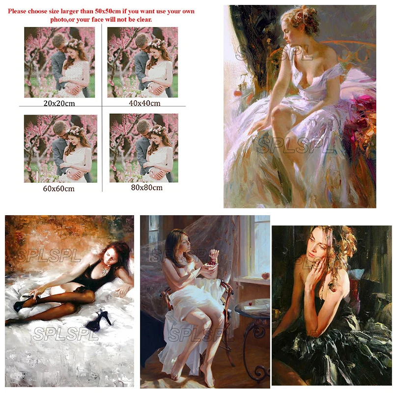 

5D Diy Diamond Painting Art Portrait Painting Square Diamond Round Diamond Custom Cross Stitch Kit Mosaic Home Decoration