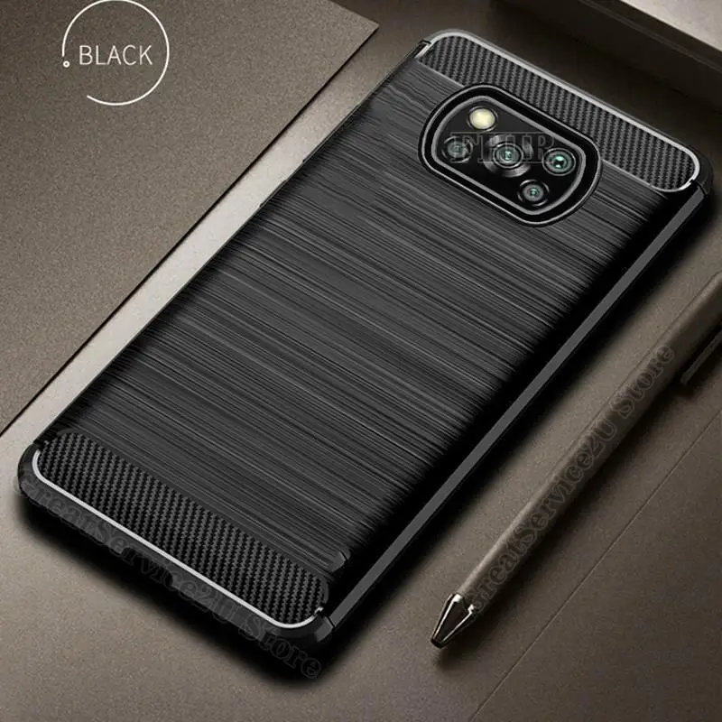 Чехол из углеродного волокна для телефона Xiaomi POCO F3 X3 NFC Mi Poco M2 Pro Redmi Note 10 9S 9 Max Note10