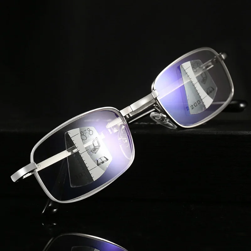 Мужские и женские складные очки для чтения с мультифокальным зумом анти синий