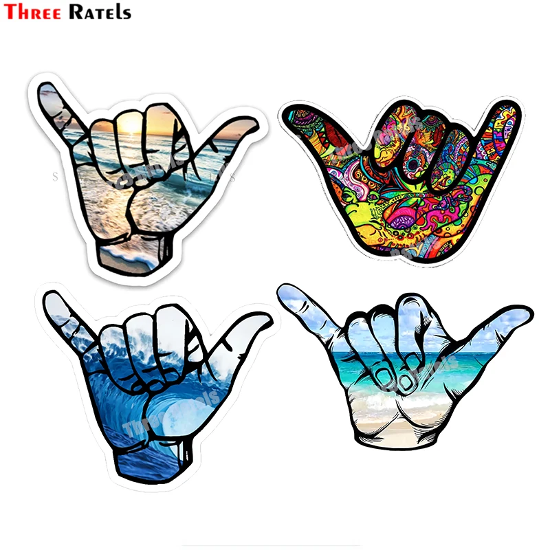 

Three Ratels B445 Vinyl Decal Shaka Hang Loose For Surfer Hawaii Sign Wall Stickers And Decals